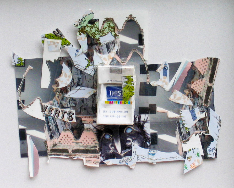 "Be the Challenge" - paper, cellophane, and acrylic on paper, 2006