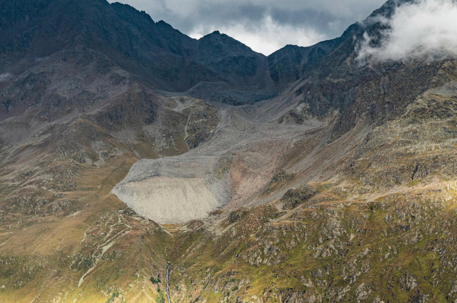 The Innere Olgrube rock glacier in Austria where the sand was collected for the piece