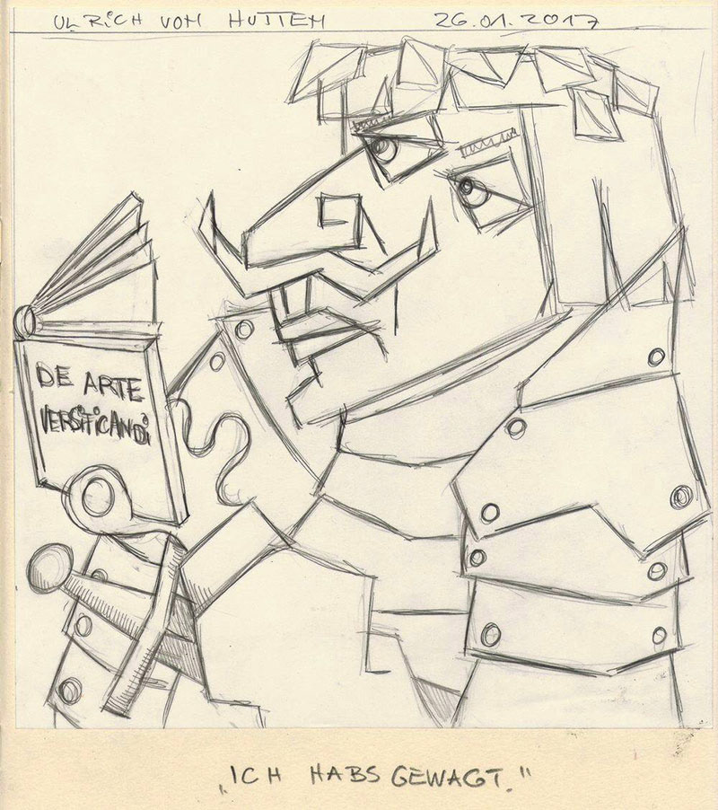 Ulrich von Hutten - Bleistiftskizze auf Skizzenpapier - 2017