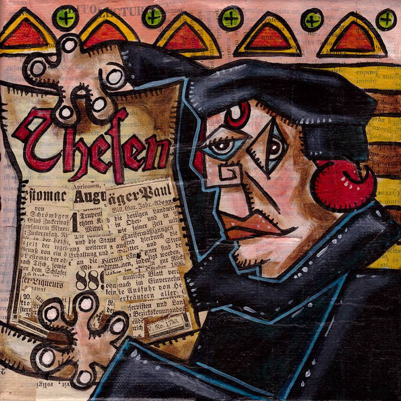 Martrin Luther Thesen - Acryl und Collage auf Leinwand - 2016