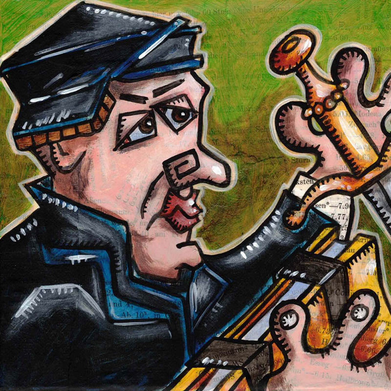 Huldrych Zwingli - Acryl und Collage auf Leinwand - 2020