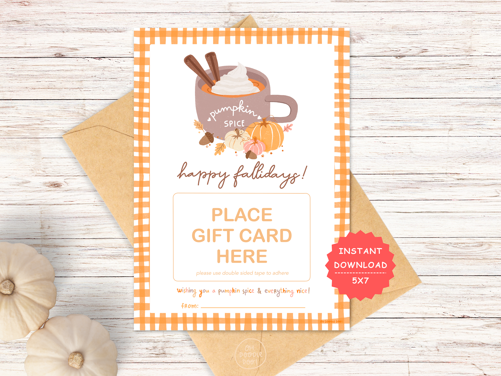 Thanksgiving Gift Card Holder Template, Thank You Teacher, Employee, Staff, Nurse Appreciation, Printable, Happy Fallidays