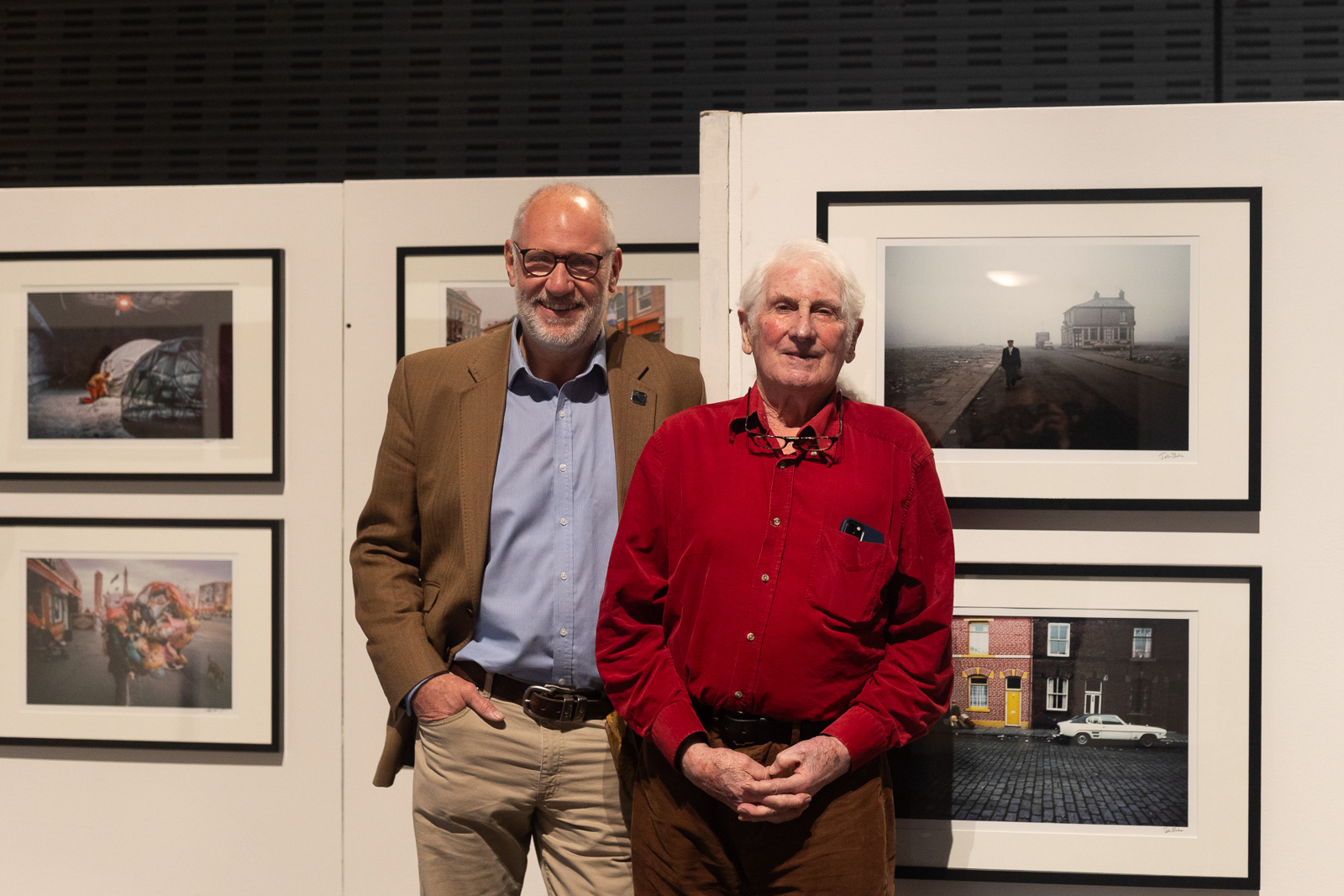 RPS President, Simon Hill, and Documentary Photography, John Bulmer, standing by their exhibition in Photo North Festival (2025) 