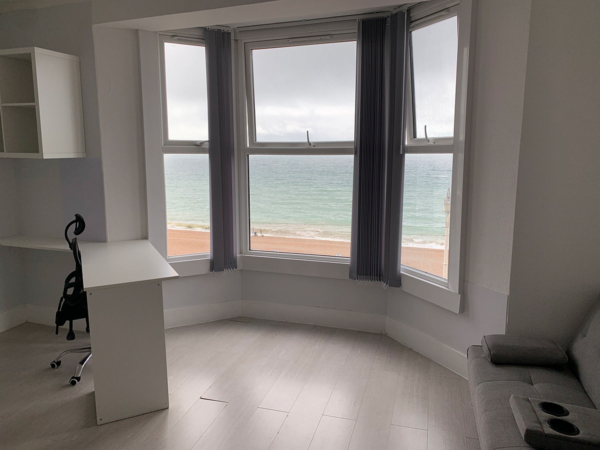 Bay window sea views