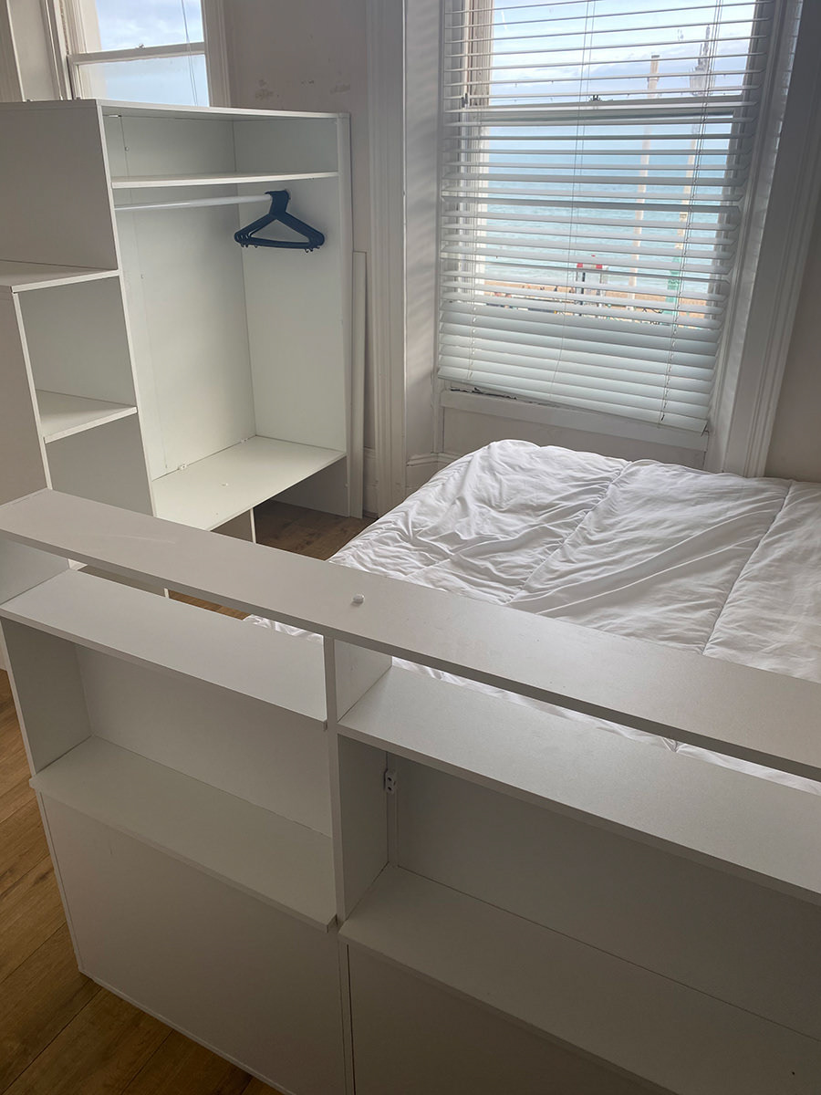 double hanging and shelves
