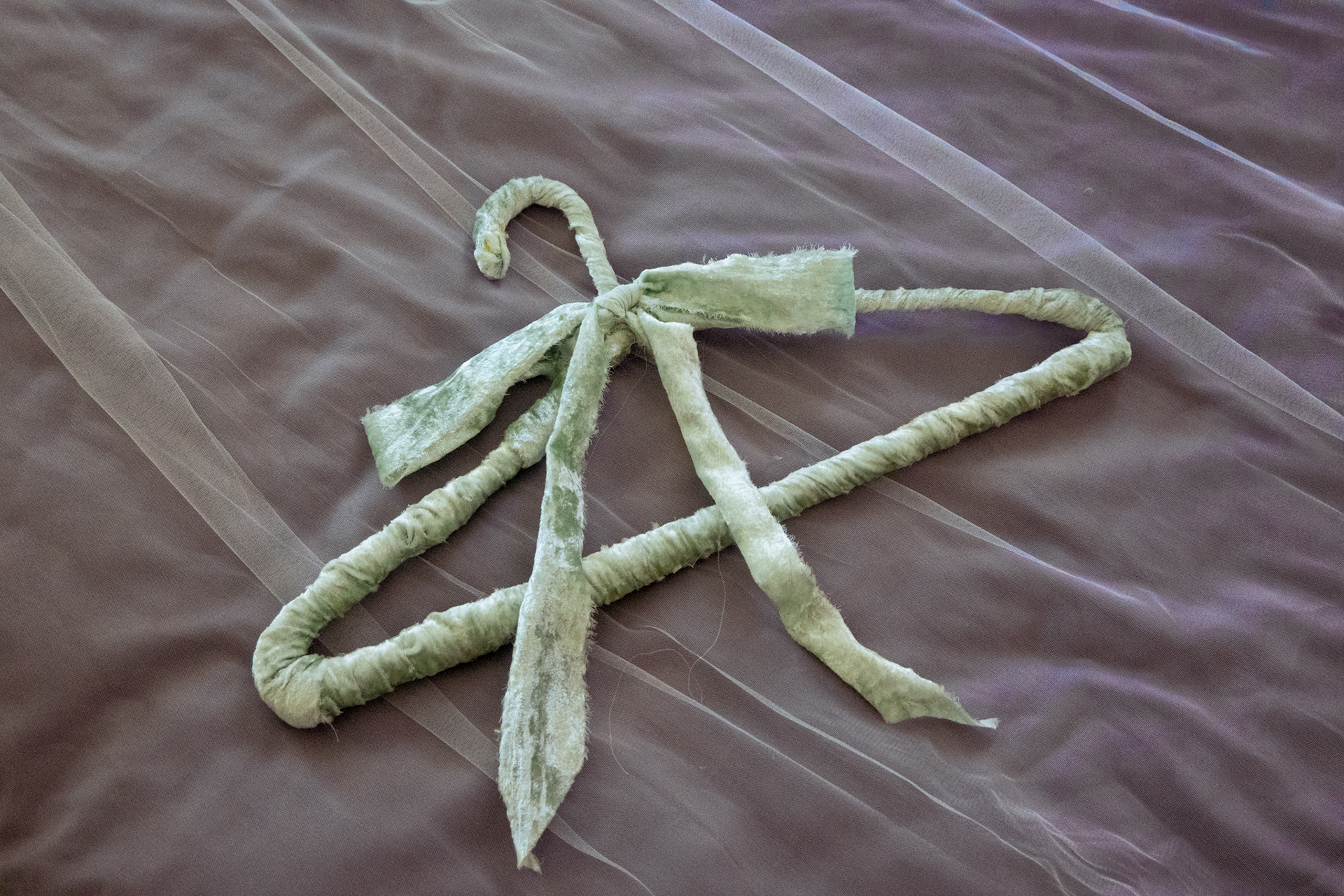 Hand-Wrapped Velvet Hanger - $25
