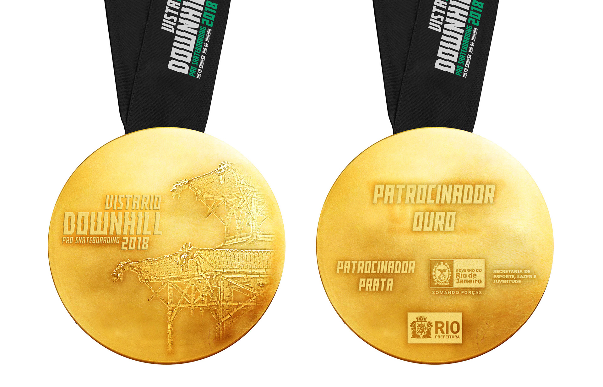 Simulação de medalha para o evento Vista Rio Downhill 2018 [trabalho VZA Expomidia]