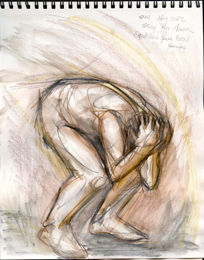 Study for Adam, 8.5" H x 5.5" W