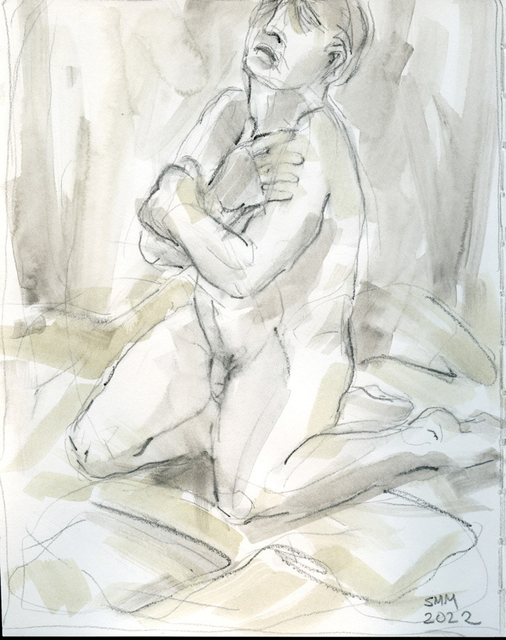Study for Adam, 9.5" H x 7.5" W