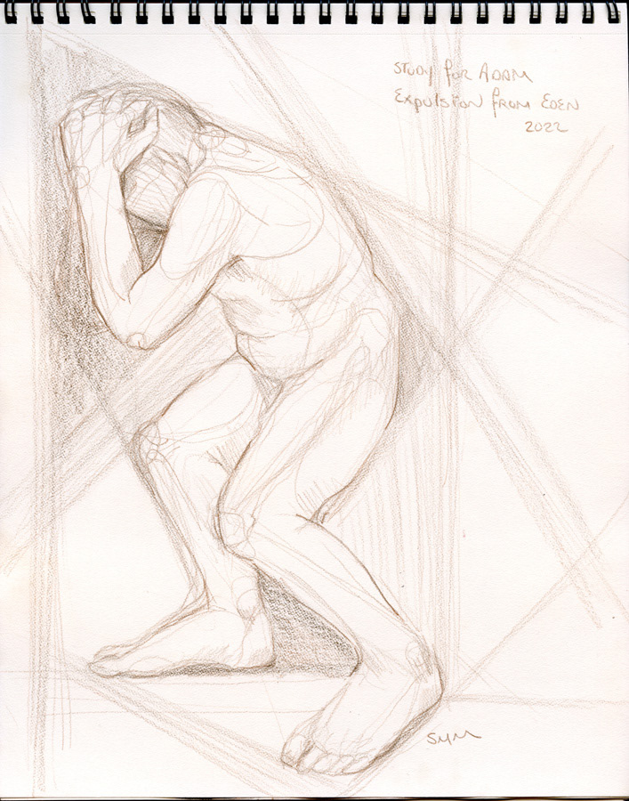 Study for Adam, 8.5" H x 5.5" W