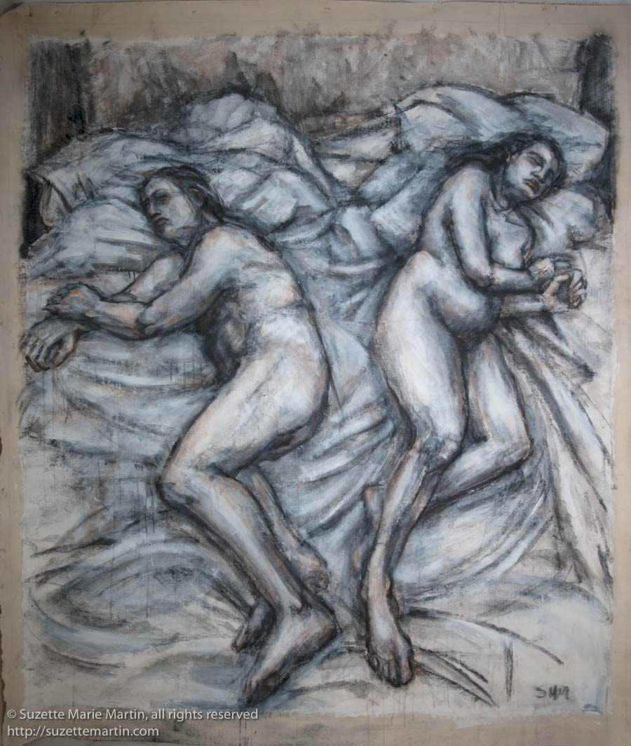 Double Bed Series: Sleeping Couple, Turned Away