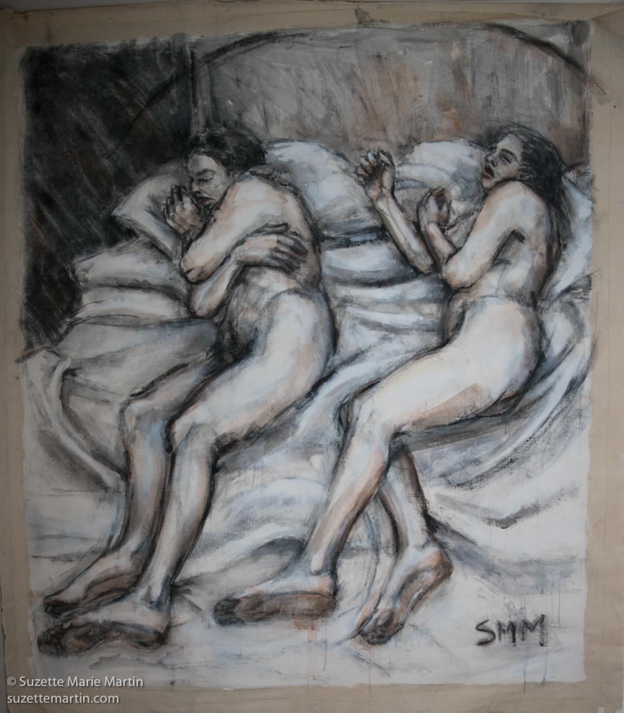Double Bed Series: Couple Asleep Facing Right