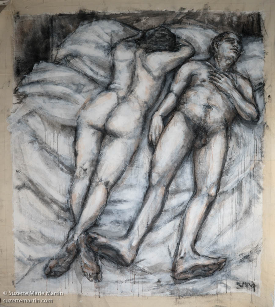 Double Bed Series: Sleeping Couple, Face Down, Face Up