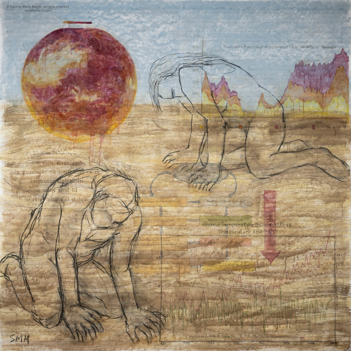 Expulsion from Eden, Drought V. 2. 84" H x 84" W, 2024.