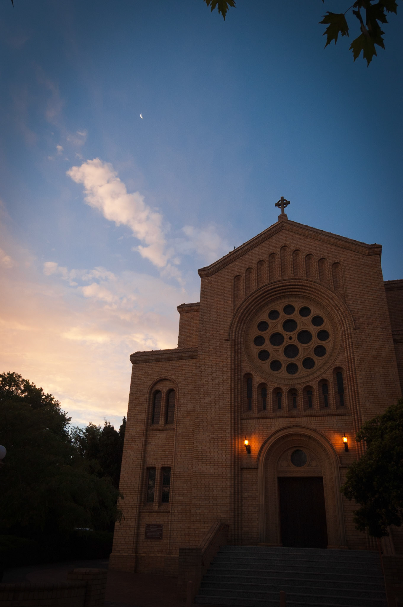 St. Christopher's Catholic Cathedral, Canberra, at dusk