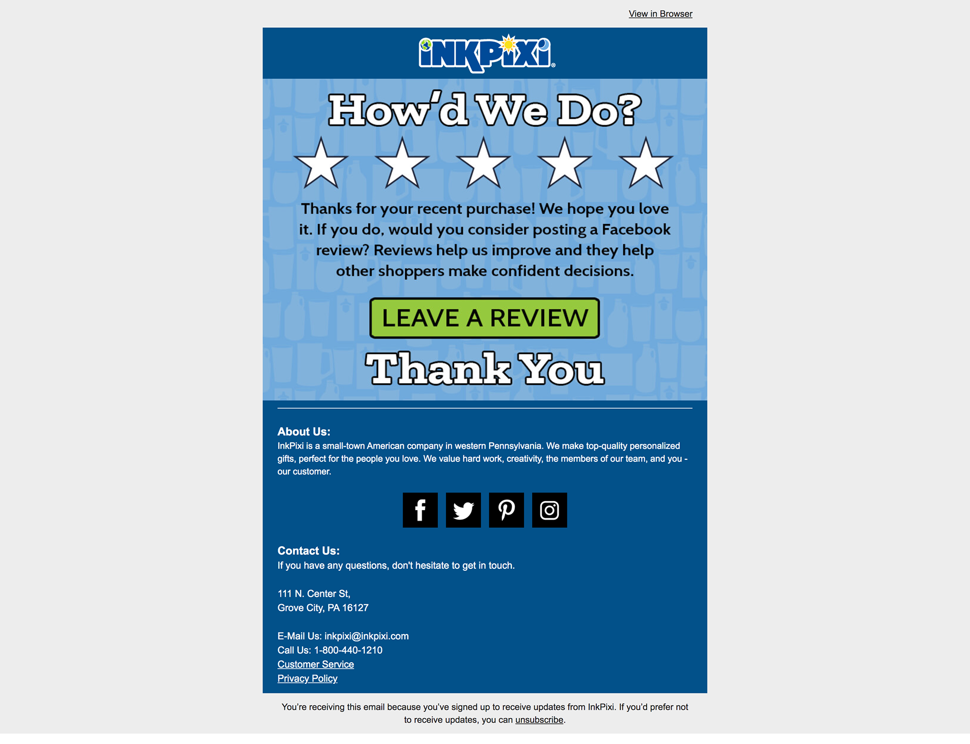 Customer Review Email