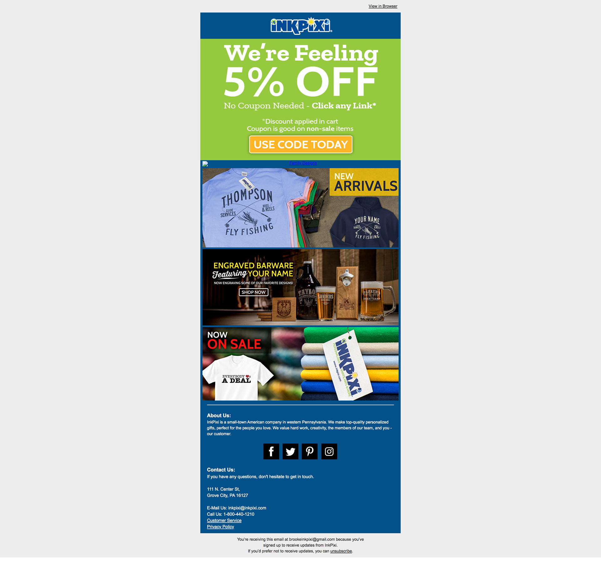 5% off Retargeting Email