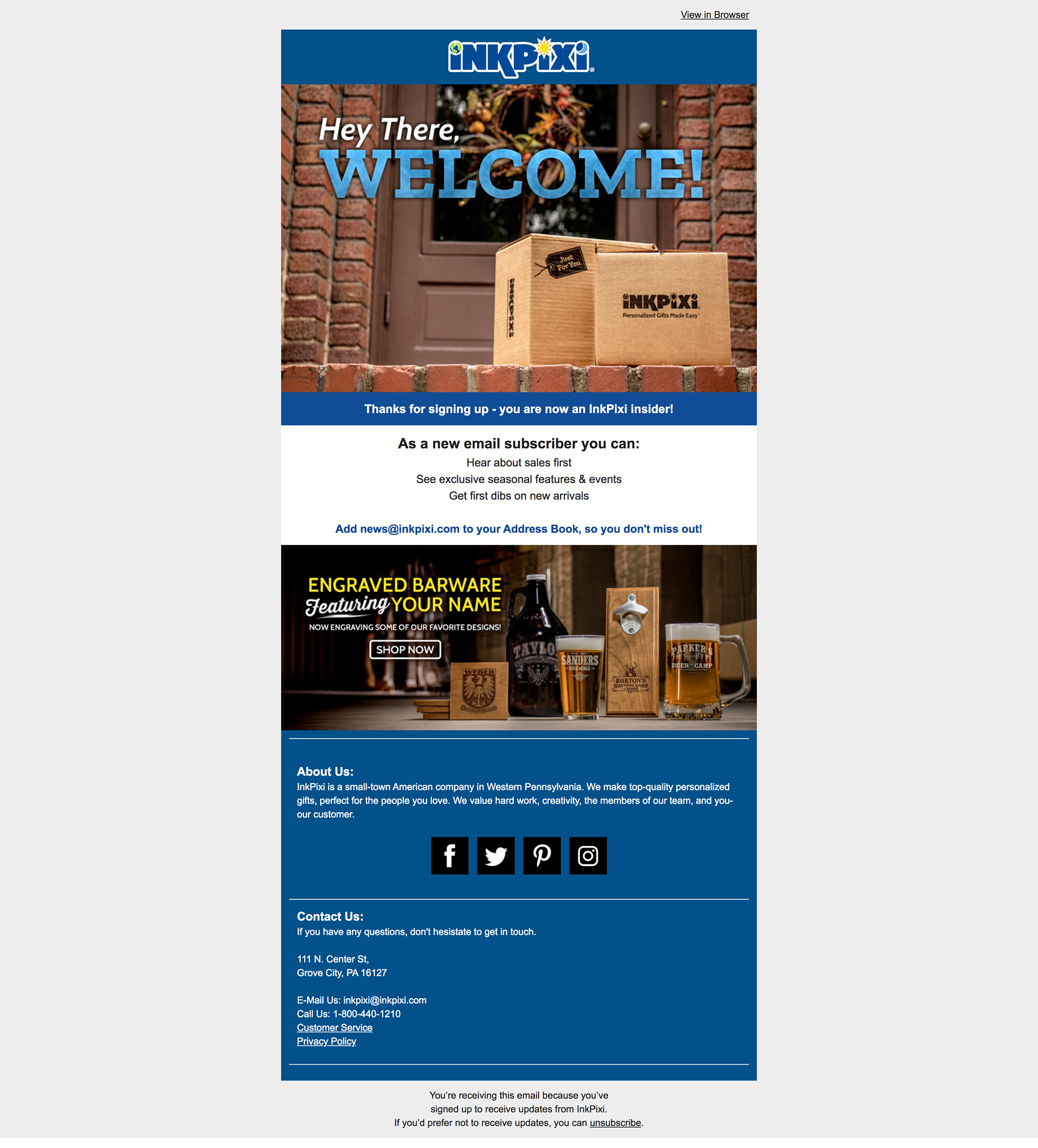 Initial Welcome Email