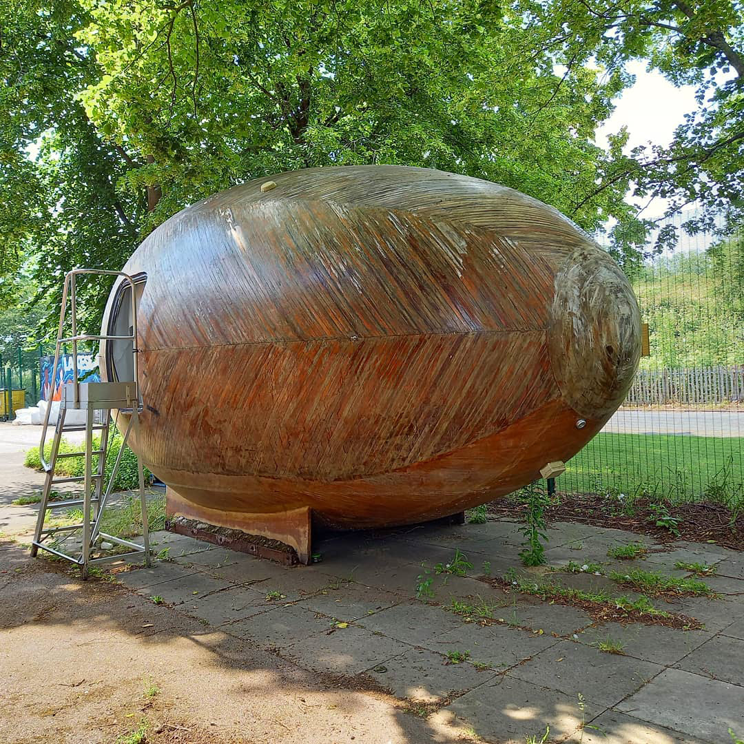 The Exbury Egg from outside at the Lakeside Centre
