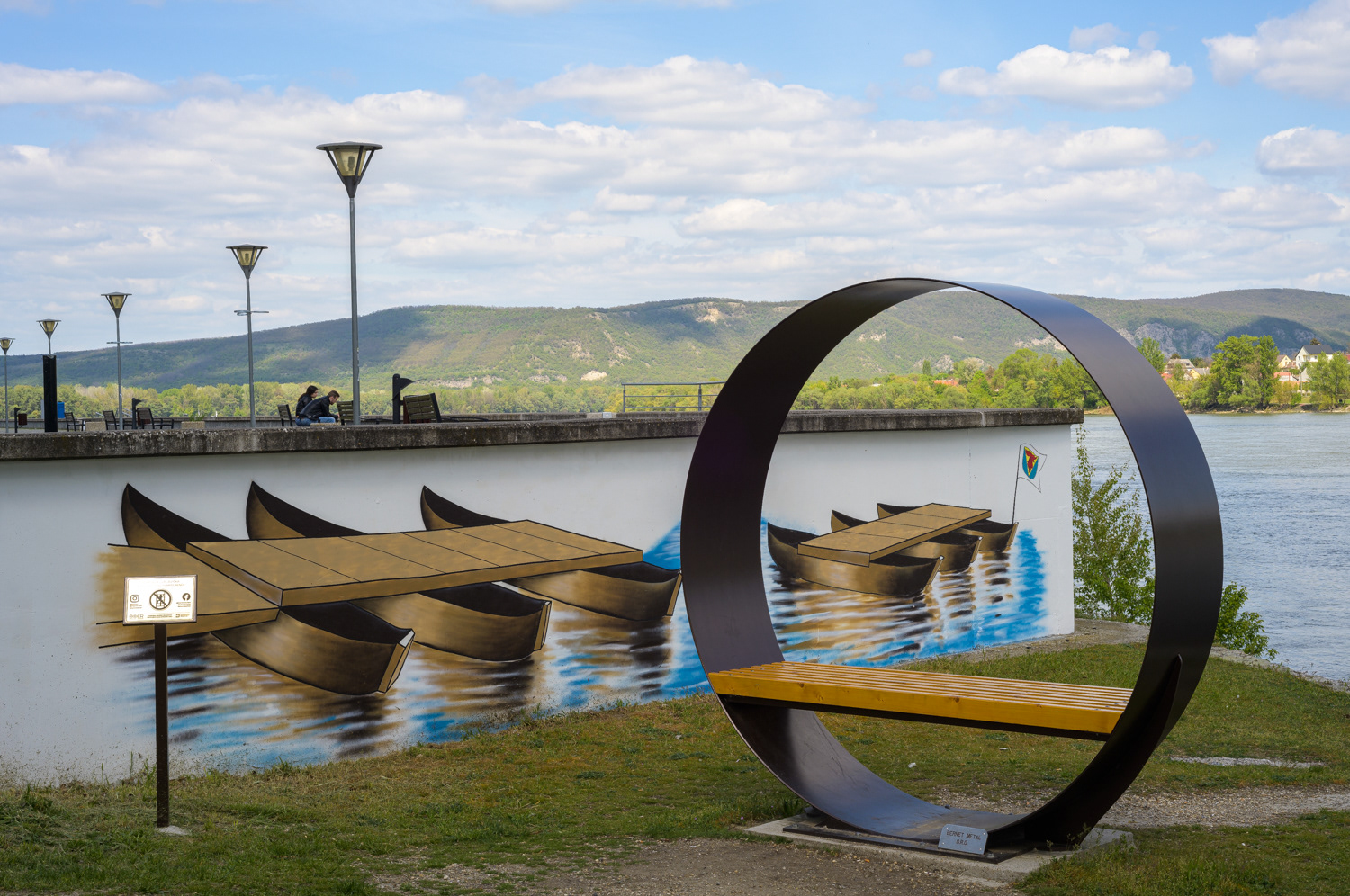 Pontoon Bridge" (site-specific mural), Štúrovo - Slovakia - 2023