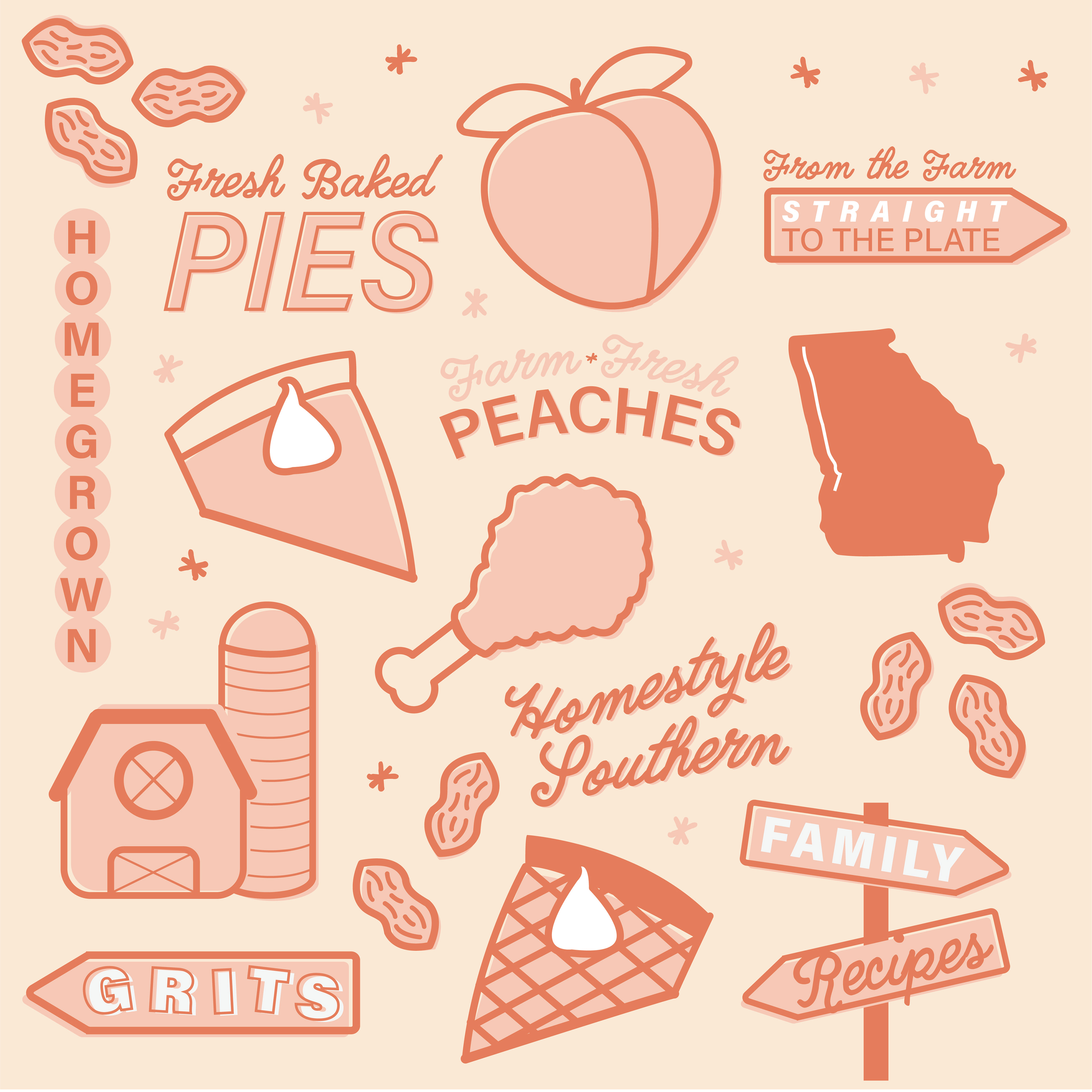 Custom illustrations expand the brand.