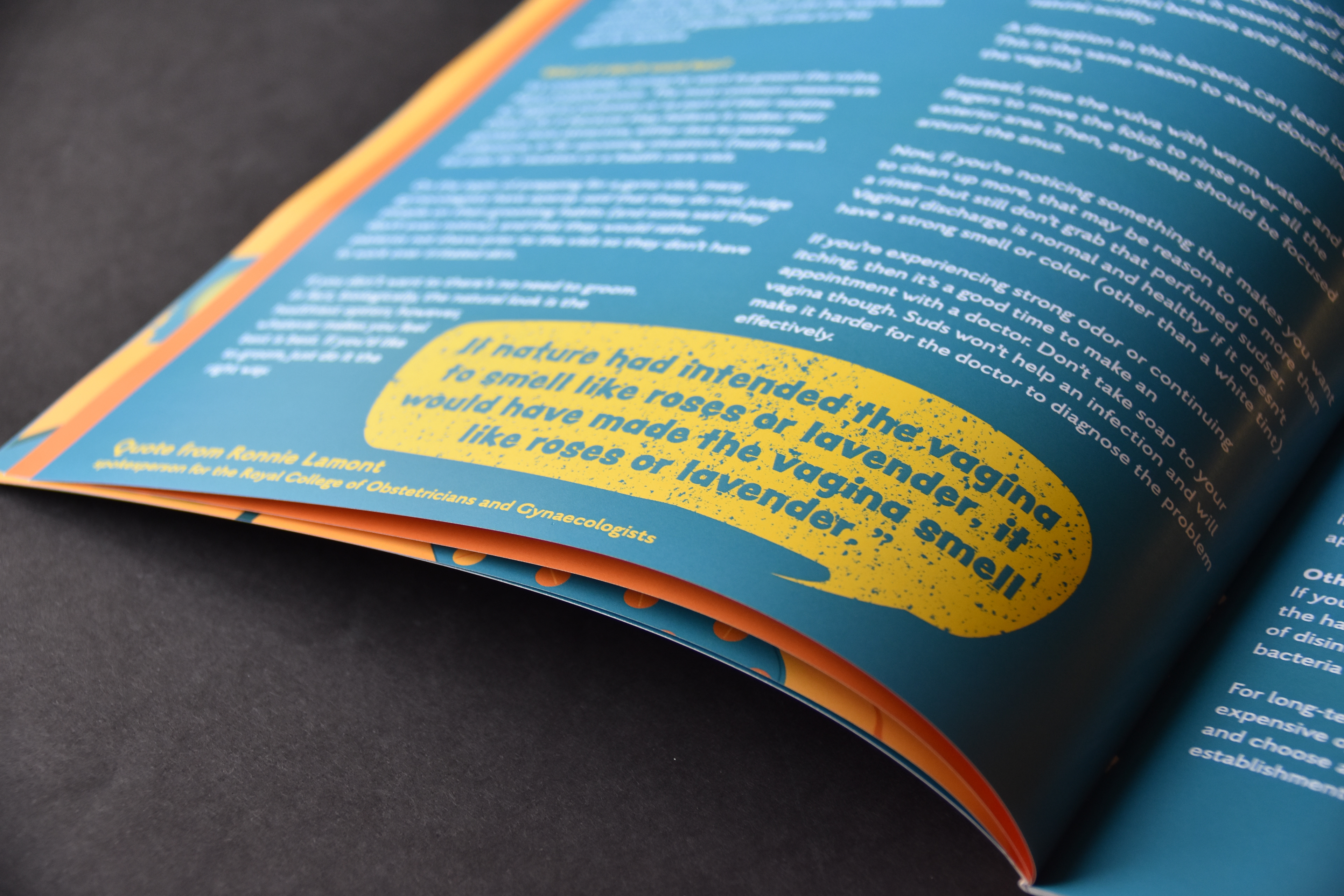 Quote from the spread on grooming and hygiene.