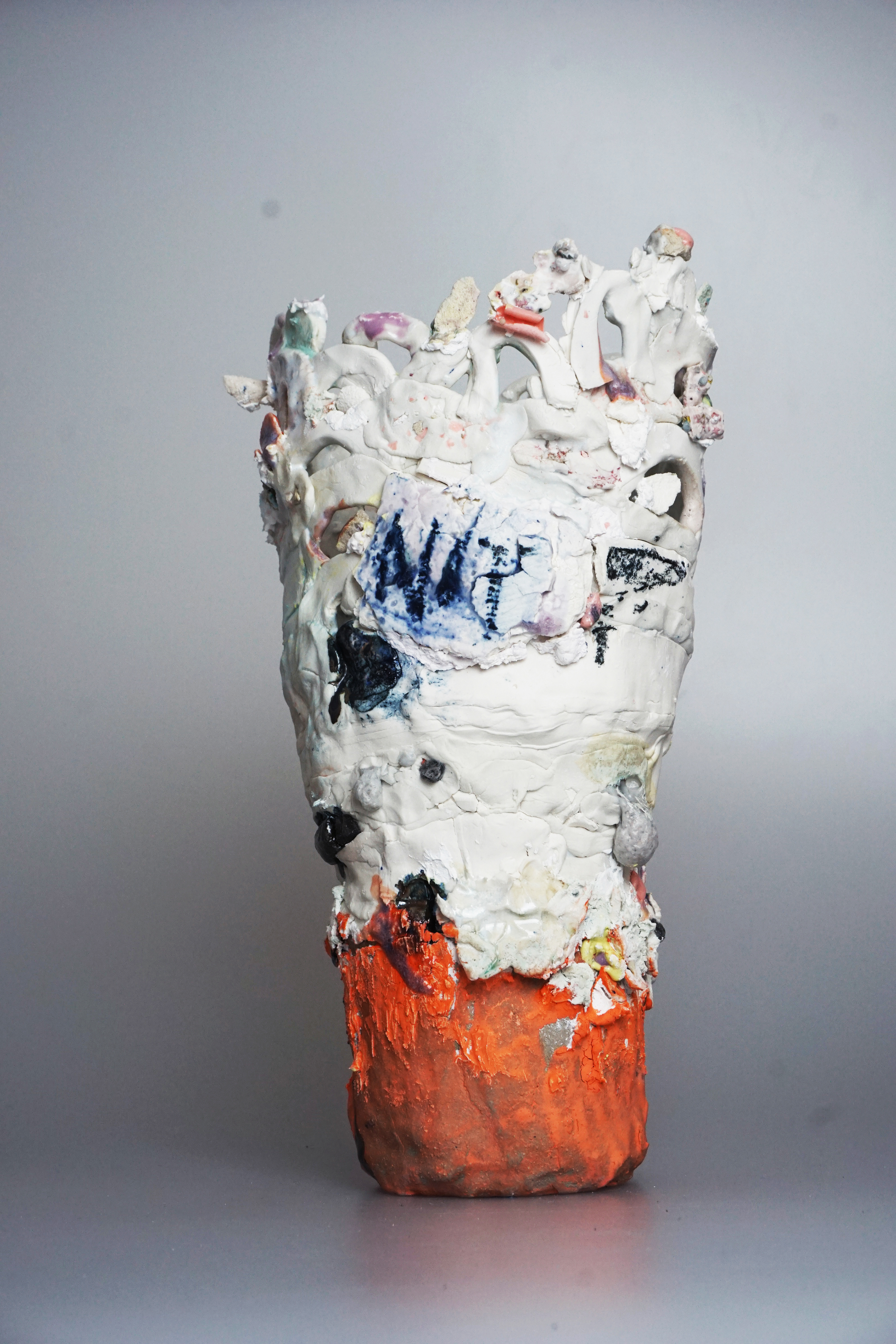 Princess #16, 2025 19cm*19cm*38cm porcelain, grés, déchets d’atelier, émail, cuisson electrique