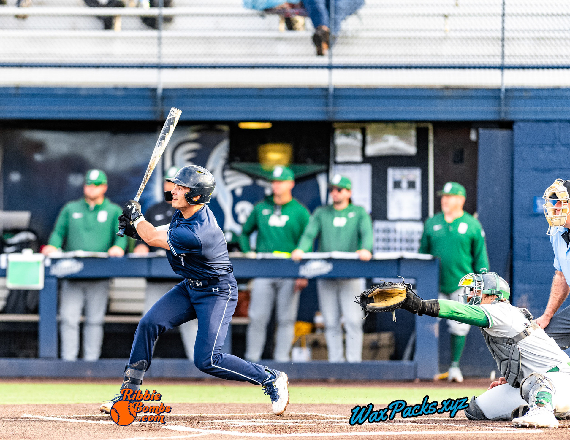 Infielder Kenny Levari (7) of Old Dominion grounds into a double play in the bottom of the eighth inning in the second game of a 3-game weekend series. The Monarchs defeated the 49ers, 4-1, at Bud Metheny Baseball Stadium on the campus of Old Dominion University in Norfolk, VA, on Saturday, March 2, 2024.  (Photo Credit Chad W. via www.WaxPax.xyz via Getty Images, Copyright © WaxPacks.xyz WaxPacks.xyz™ 2024)