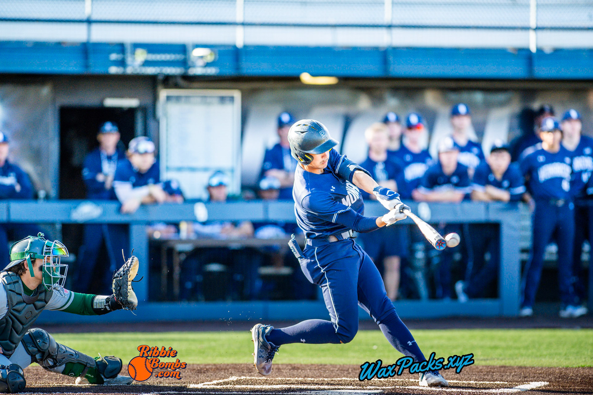 infielder Kyle Edwards (4) of Old Dominion led off with a single to left in the first inning in the second game of a 3-game weekend series. The Monarchs defeated the 49ers, 4-1, at Bud Metheny Baseball Stadium on the campus of Old Dominion University in Norfolk, VA, on Saturday, March 2, 2024.  (Photo Credit Chad W. via www.WaxPax.xyz via Getty Images, Copyright © WaxPacks.xyz WaxPacks.xyz™ 2024)
