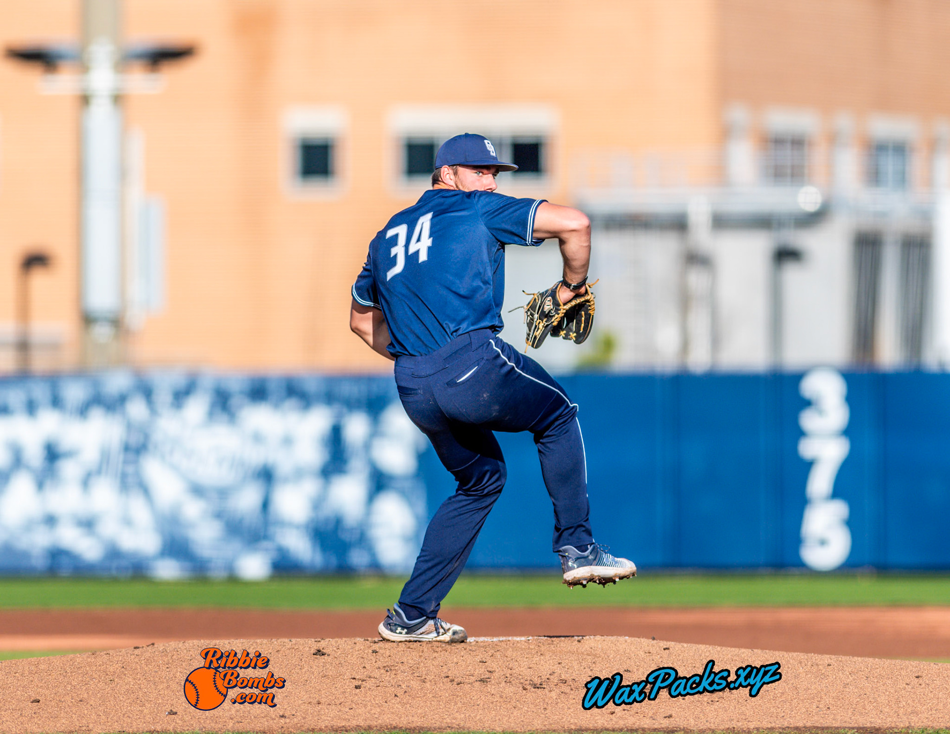 Pitcher Dylan Brown (34) of Old Dominion starts on the mound in the first inning in the second game of a 3-game weekend series. The Monarchs defeated the 49ers, 4-1, at Bud Metheny Baseball Stadium on the campus of Old Dominion University in Norfolk, VA, on Saturday, March 2, 2024.  (Photo Credit Chad W. via www.WaxPax.xyz via Getty Images, Copyright © WaxPacks.xyz WaxPacks.xyz™ 2024)