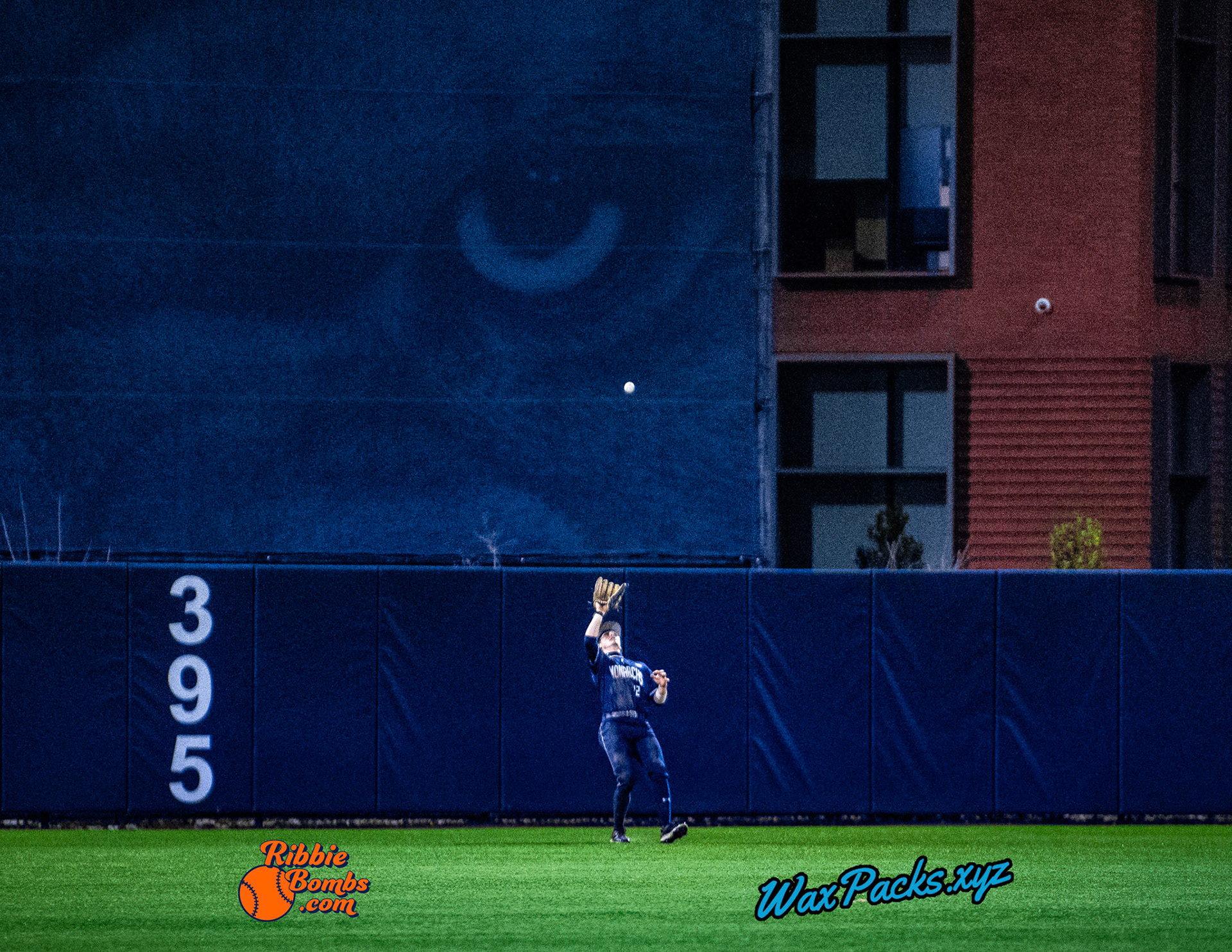 Center fielder Steven Meier (12) of Old Dominion catches the final out in the ninth inning for an ODU W, taking the second game of a three-game weekend series. The Monarchs defeated the 49ers, 4-1, at Bud Metheny Baseball Stadium on the campus of Old Dominion University in Norfolk, VA, on Saturday, March 2, 2024.  (Photo Credit Chad W. via www.WaxPax.xyz via Getty Images, Copyright © WaxPacks.xyz WaxPacks.xyz™ 2024)