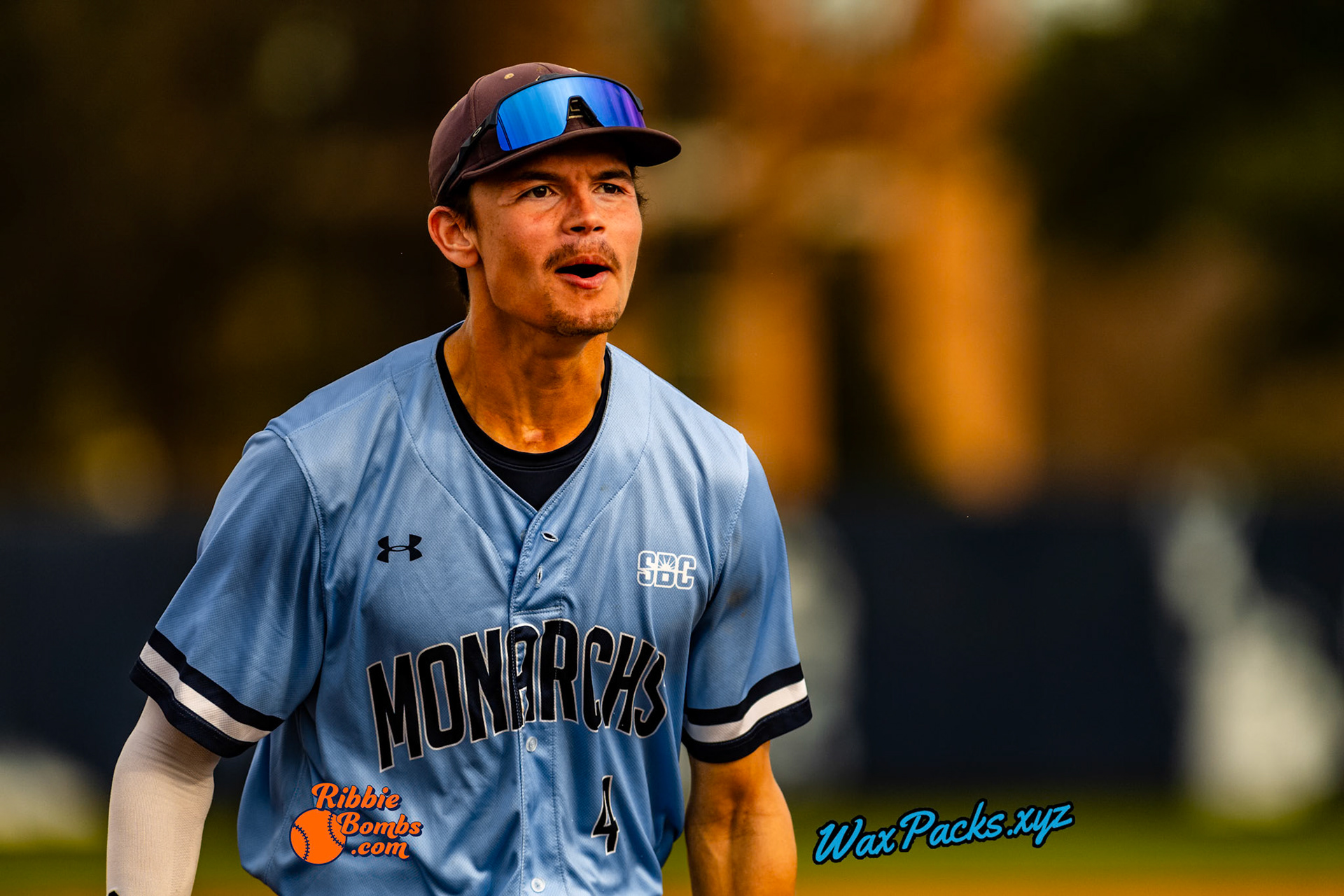 Shortstop Kyle Edwards (4) of Old Dominion walks off the field after the top of the 8th inning in the third game of a three-game weekend series. The Monarchs defeated the 49ers, 3-0, at Bud Metheny Baseball Stadium on the campus of Old Dominion University in Norfolk, VA, on Sunday, March 3, 2024.(Photo Credit Chad W. via www.WaxPax.xyz via Getty Images, Copyright © WaxPacks.xyz WaxPacks.xyz™ 2024)