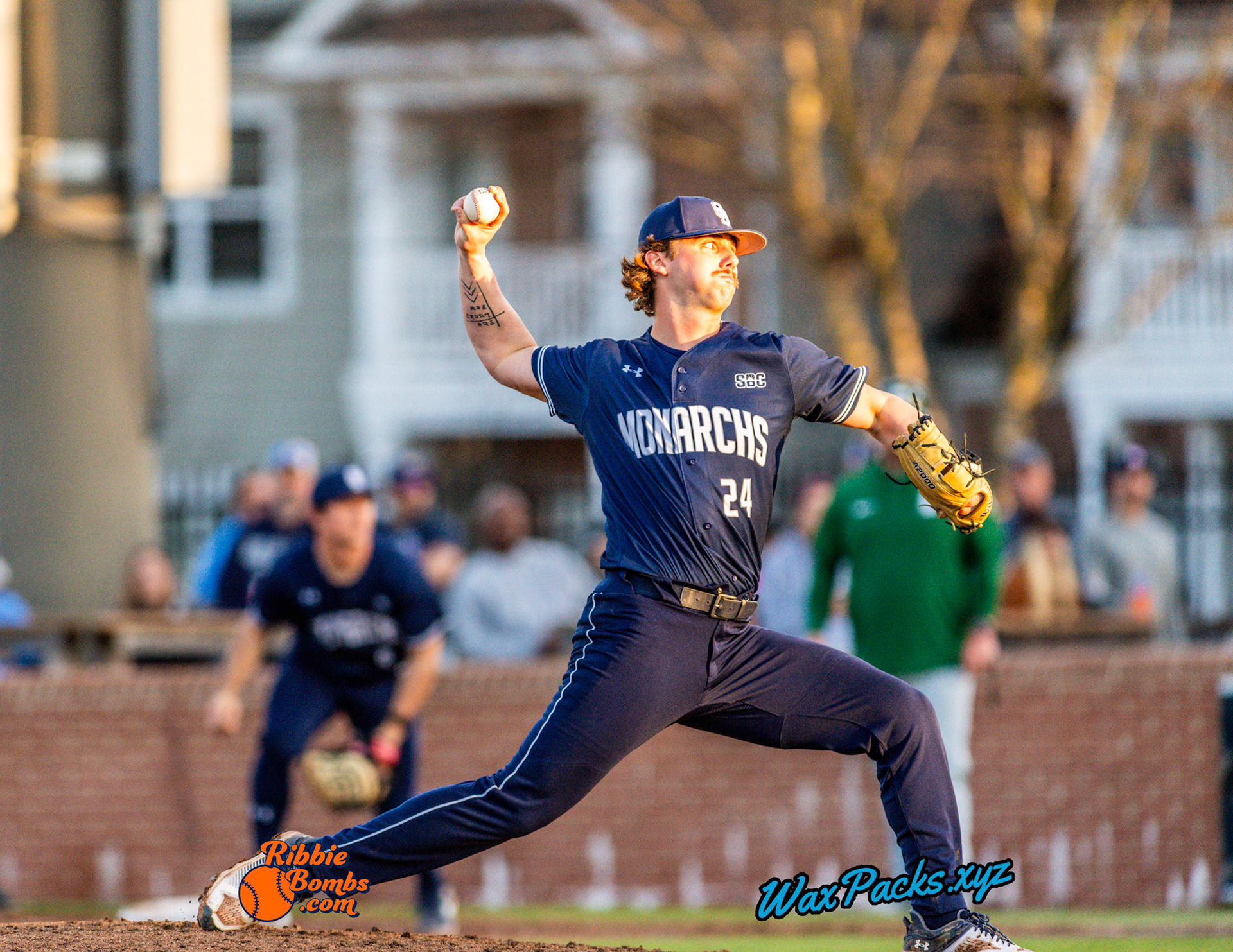 Pitcher Lincoln Ransom (24) of the Old Dominion comes into the game in the fifth inning as a relief pitcher in the second game of a 3-game weekend series. The Monarchs defeated the 49ers, 4-1, at Bud Metheny Baseball Stadium on the campus of Old Dominion University in Norfolk, VA, on Saturday, March 2, 2024.  (Photo Credit Chad W. via www.WaxPax.xyz via Getty Images, Copyright © WaxPacks.xyz WaxPacks.xyz™ 2024)