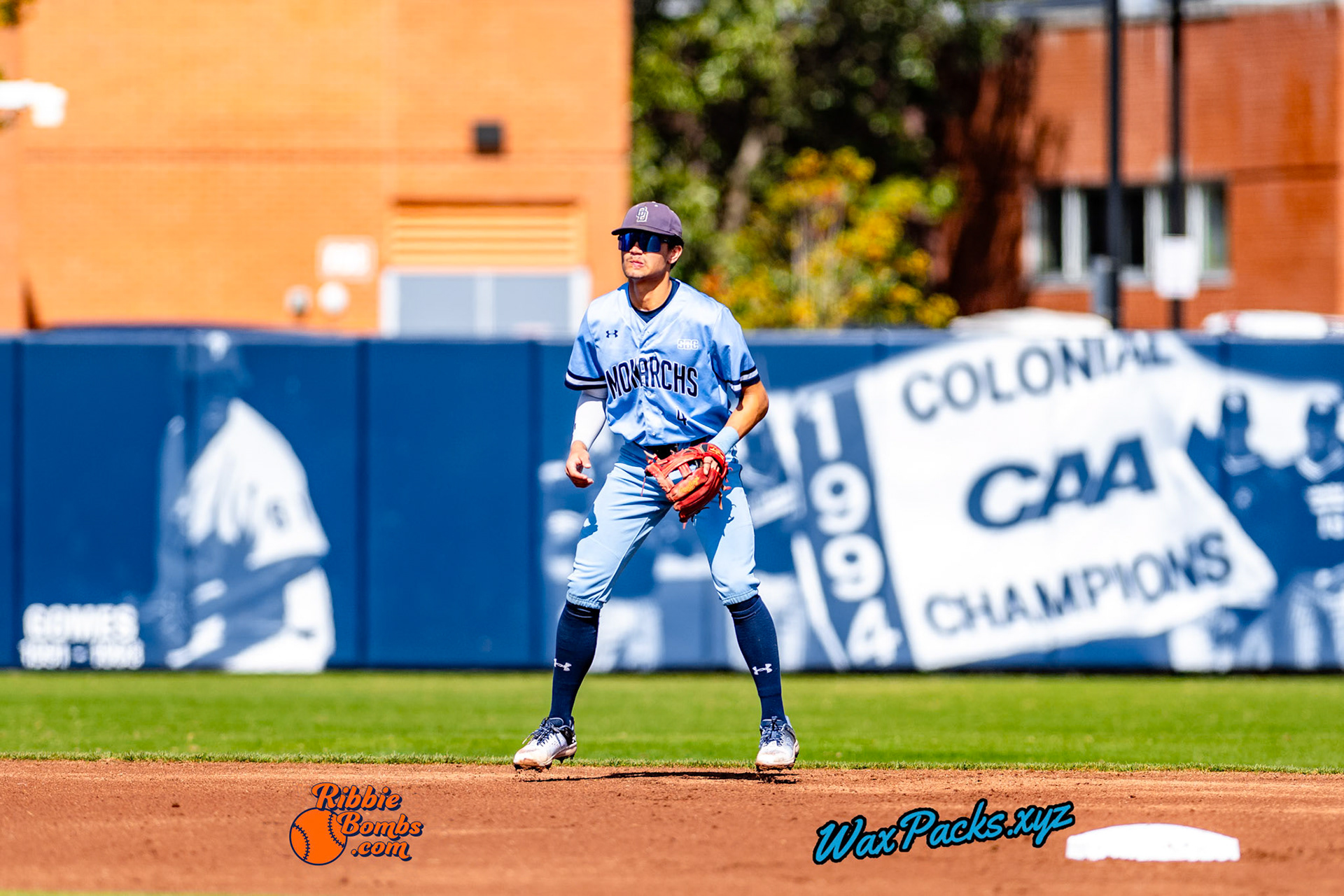 Shortstop Kyle Edwards (4) of Old Dominion starts at shortstop in the third game of a 3-game weekend series. The Monarchs defeated the 49ers, 3-0, at Bud Metheny Baseball Stadium on the campus of Old Dominion University in Norfolk, VA, on Sunday, March 3, 2024.(Photo Credit Chad W. via www.WaxPax.xyz via Getty Images, Copyright © WaxPacks.xyz WaxPacks.xyz™ 2024)