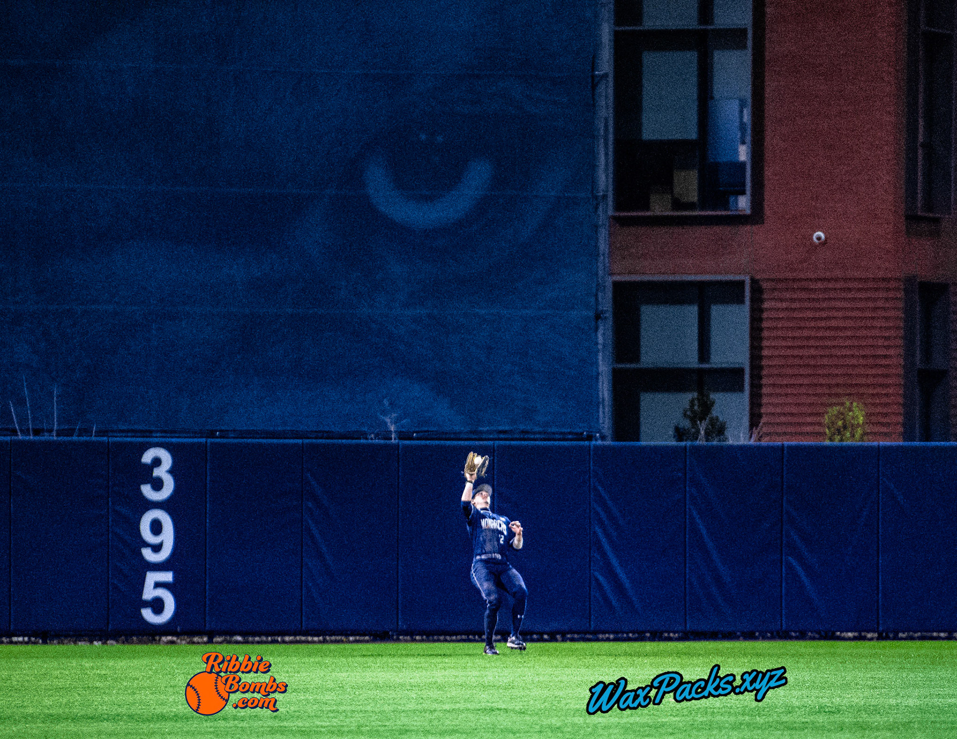 Center fielder Steven Meier (12) of Old Dominion catches the final out in the ninth inning for an ODU W, taking the second game of a three-game weekend series. The Monarchs defeated the 49ers, 4-1, at Bud Metheny Baseball Stadium on the campus of Old Dominion University in Norfolk, VA, on Saturday, March 2, 2024.  (Photo Credit Chad W. via www.WaxPax.xyz via Getty Images, Copyright © WaxPacks.xyz WaxPacks.xyz™ 2024)