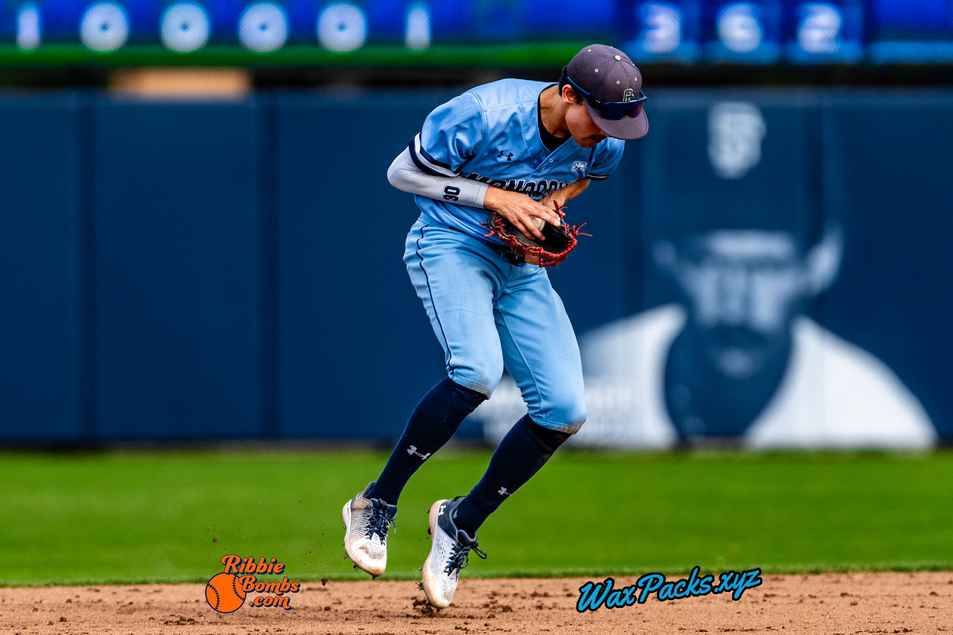 Shortstop Kyle Edwards (4) of Old Dominion fields a ground ball in the top of the 8th inning in the third game of a 3-game weekend series. The Monarchs defeated the 49ers, 3-0, at Bud Metheny Baseball Stadium on the campus of Old Dominion University in Norfolk, VA, on on Sunday, March 3, 2024.(Photo Credit Chad W. via www.WaxPax.xyz via Getty Images, Copyright © WaxPacks.xyz WaxPacks.xyz™ 2024)