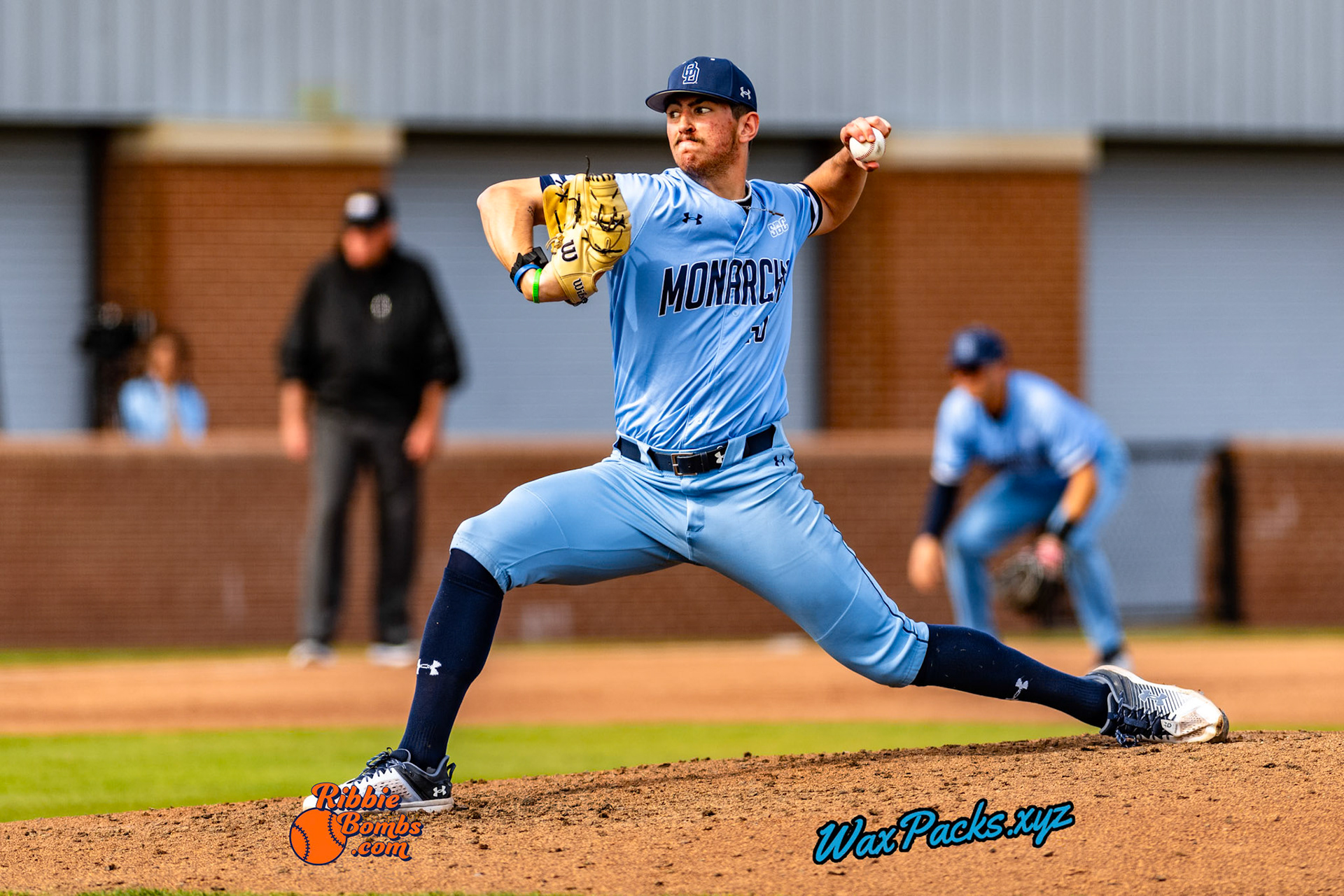 Relief pitcher Hutson Trobaugh (20) of Old Dominion comes in to relieve pitcher Trent Buchanan (41) of Old Dominion in the top of the 5th inning in the third game of a 3-game weekend series. The Monarchs defeated the 49ers, 3-0, at Bud Metheny Baseball Stadium on the campus of Old Dominion University in Norfolk, VA, on Sunday, March 3, 2024.(Photo Credit Chad W. via www.WaxPax.xyz via Getty Images, Copyright © WaxPacks.xyz WaxPacks.xyz™ 2024)