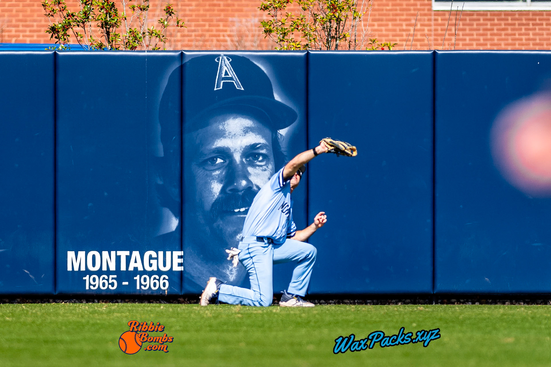 Outfielder Nick Mueller (18) of Old Dominion caught a fly ball to center field in the first inning of the third game of a three-game weekend series. The Monarchs defeated the 49ers, 3-0, at Bud Metheny Baseball Stadium on the campus of Old Dominion University in Norfolk, VA, on Sunday, March 3, 2024.(Photo Credit Chad W. via www.WaxPax.xyz via Getty Images, Copyright © WaxPacks.xyz WaxPacks.xyz™ 2024)