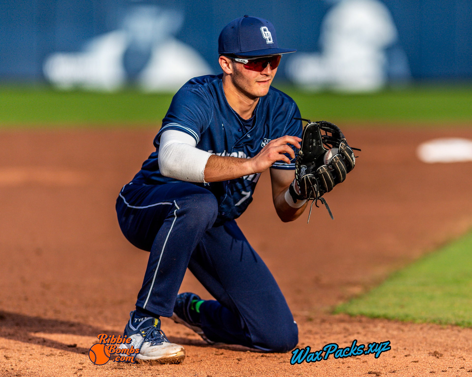 Third basemen Dante DeFranco (3) of Charlotte lines out to the third baseman Kenny Levari (7) of Old Dominion in the third inning in the second game of a 3-game weekend series. The Monarchs defeated the 49ers, 4-1, at Bud Metheny Baseball Stadium on the campus of Old Dominion University in Norfolk, VA, on Saturday, March 2, 2024.  (Photo Credit Chad W. via www.WaxPax.xyz via Getty Images, Copyright © WaxPacks.xyz WaxPacks.xyz™ 2024)