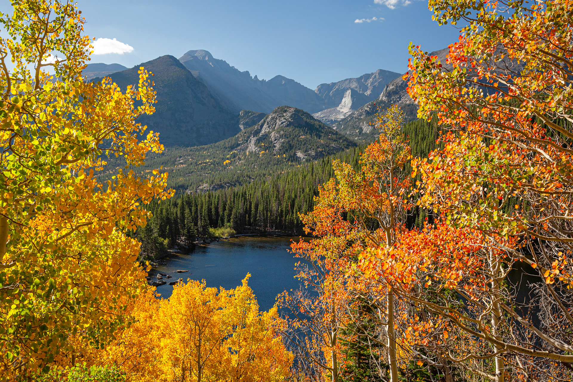 Bear Lake in Fall with Long's Peak in the distance