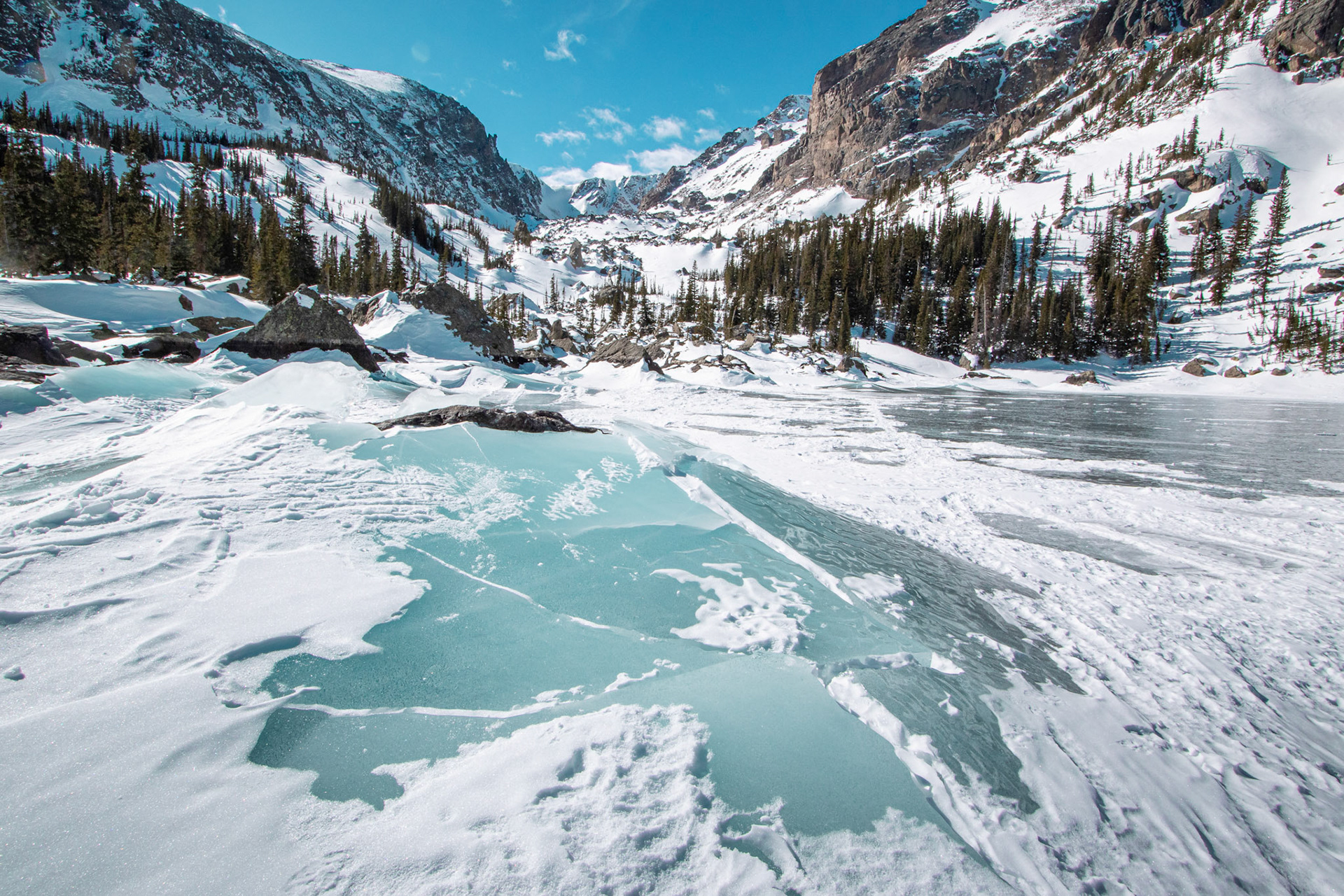 Lake Haiyaha in Winter
