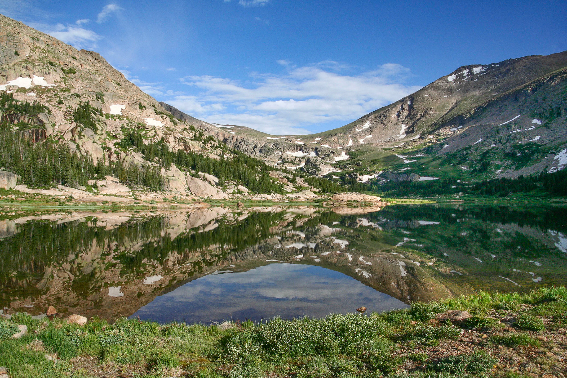 Lawn Lake Reflection, Fairchild Mountain and Hague Peak