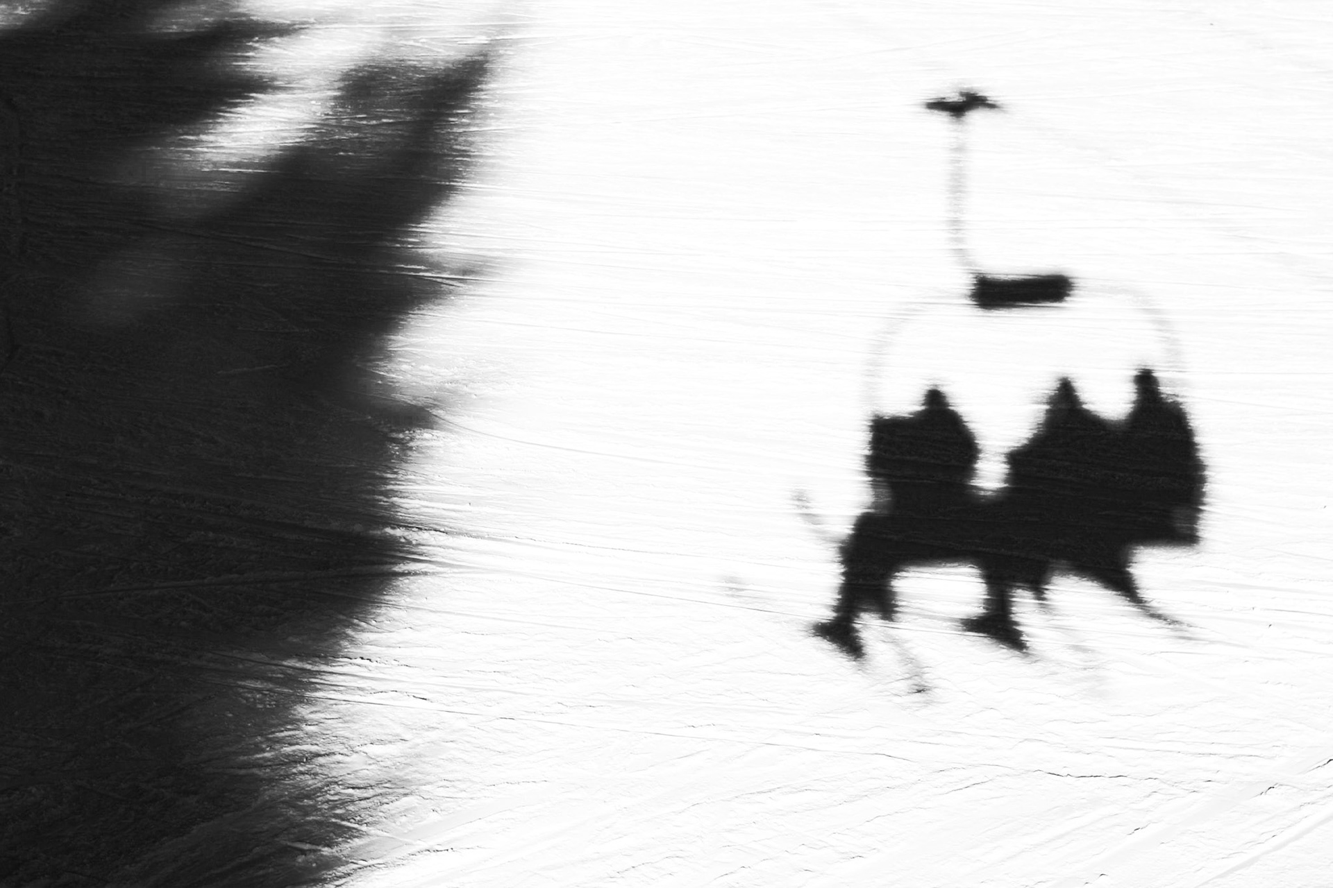 Ski à Chamonix, Jeu d'ombres, photo d'art