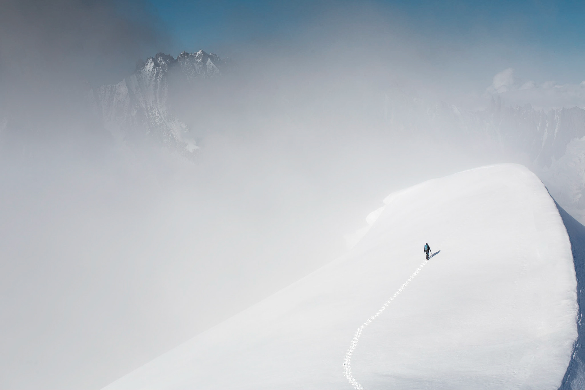 Sur l'arête Midi Plan alpiniste, photographer Monica Dalmasso