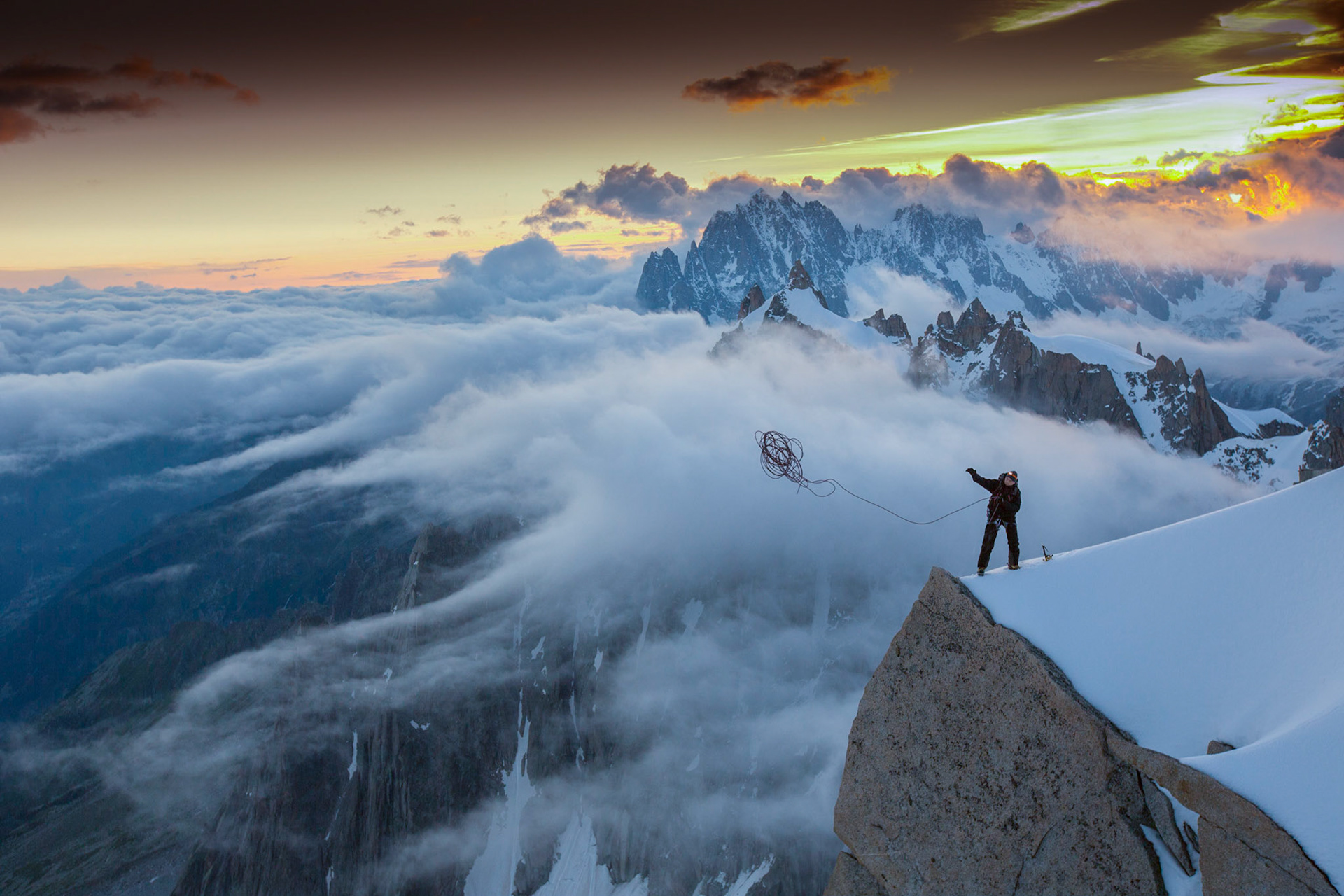 Aiguille du midi, traversée Midi Plan