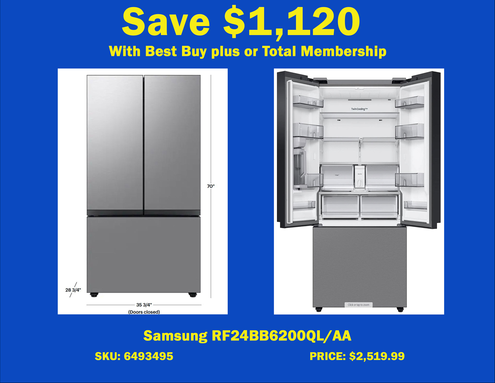 Signage for Best Buy appliance sale