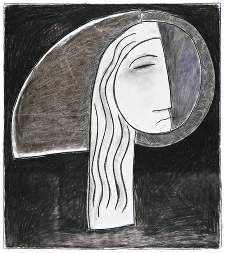 "Tree of Contemplation" charcoal and pastel
