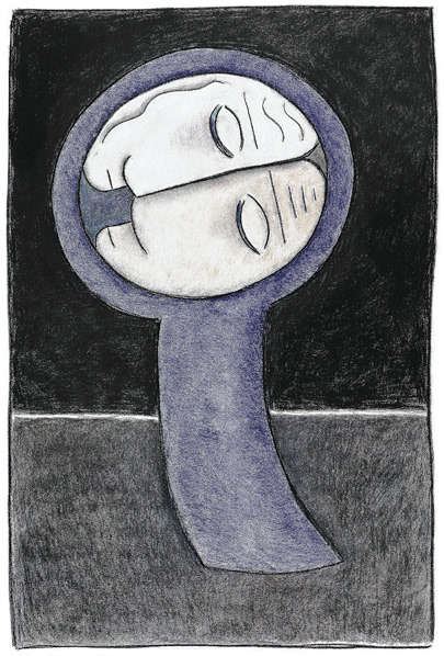 "Love nest" pastel and charcoal, on paper