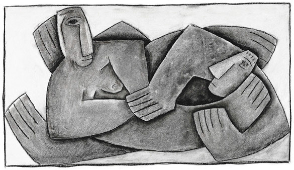 "Lovers" charcoal SOLD