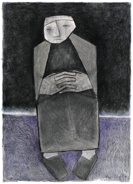 "Prayer" charcoal and pastel "SOLD